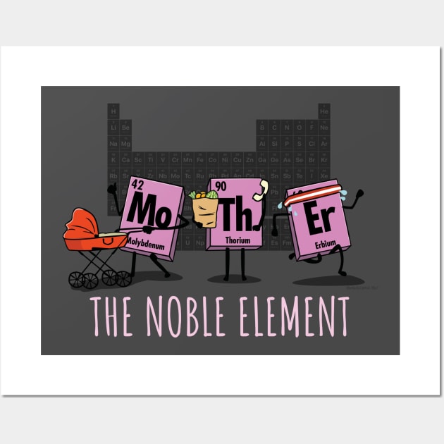 Mother The Noble Element Geeky Science Mother's Day Wall Art by NerdShizzle